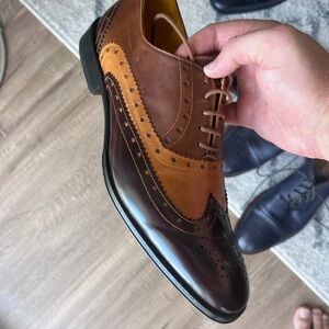 Salvatore Ferragamo Two-Tone Brown Leather Oxfords